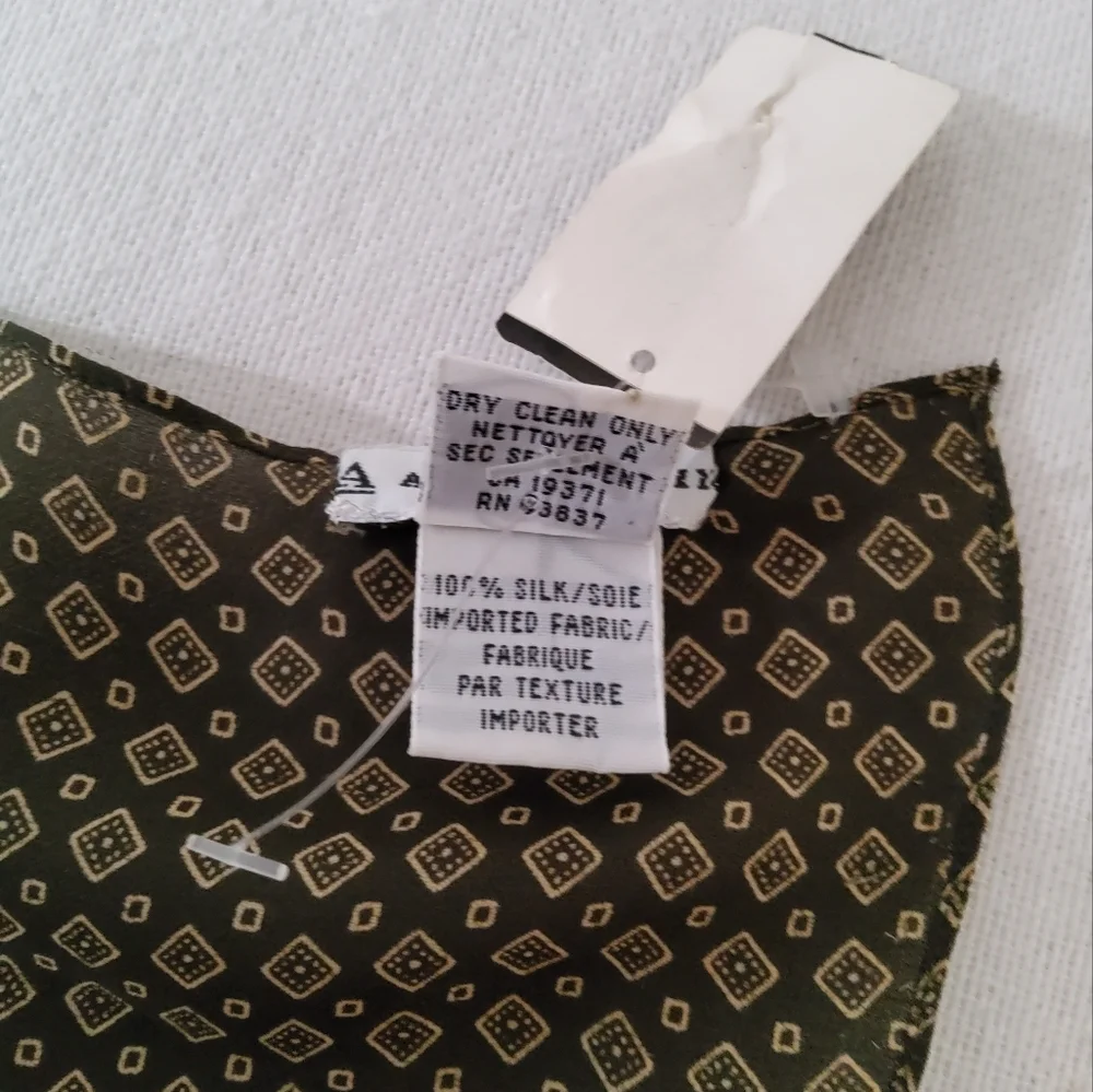 Anne Klein Vintage Silk Chic Patterned Scarf